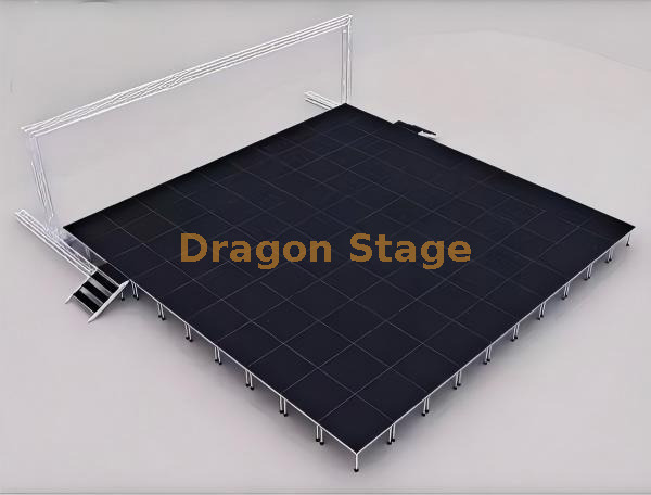 40x40ft Modular Aluminum Stage System with Adjustable Legs Système de scène modulaire en aluminium de 40x40 pieds avec pieds réglables