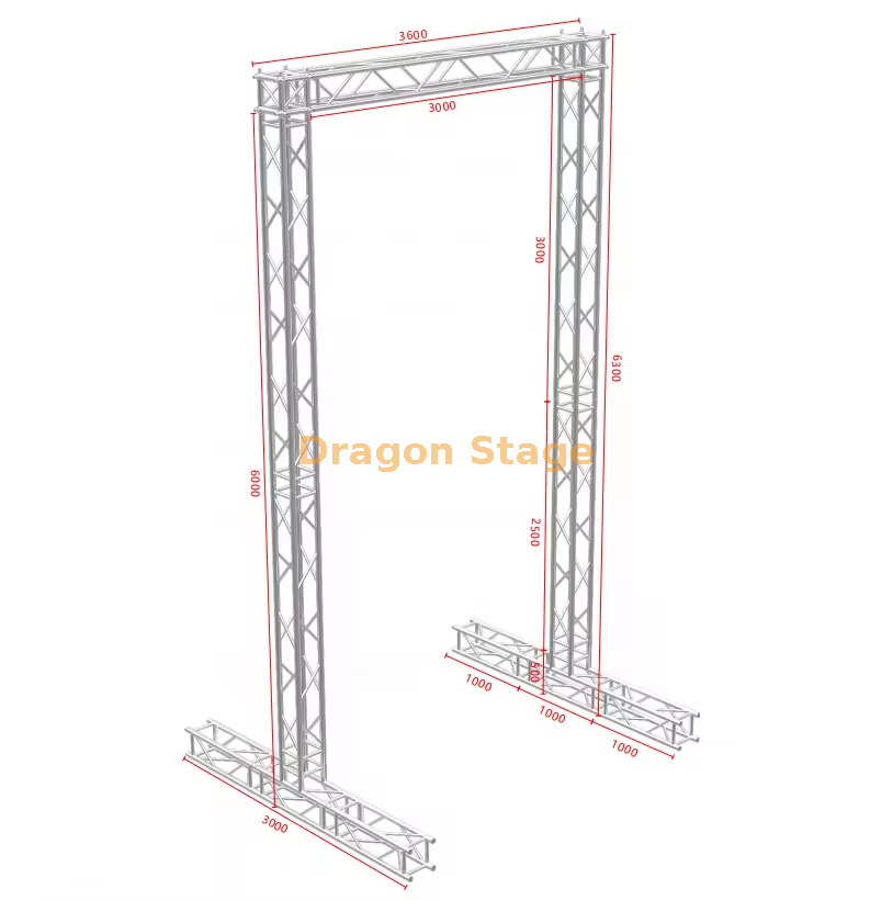 Aluminum Truss Stand for Hanging Speakers 6m High Les treillis en aluminium représentent des haut-parleurs suspendus 6m de haut