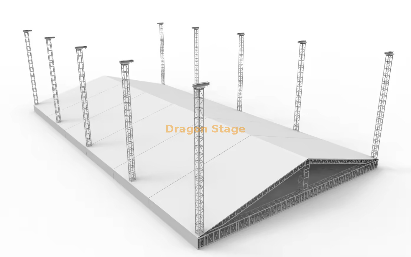 20mx36x9m Modular Pitch Roof Aluminum Ground Support Truss System (2) Système de fermes de support au sol en aluminium pour toit à pente modulaire de 20 mx 36 x 9 m (2)