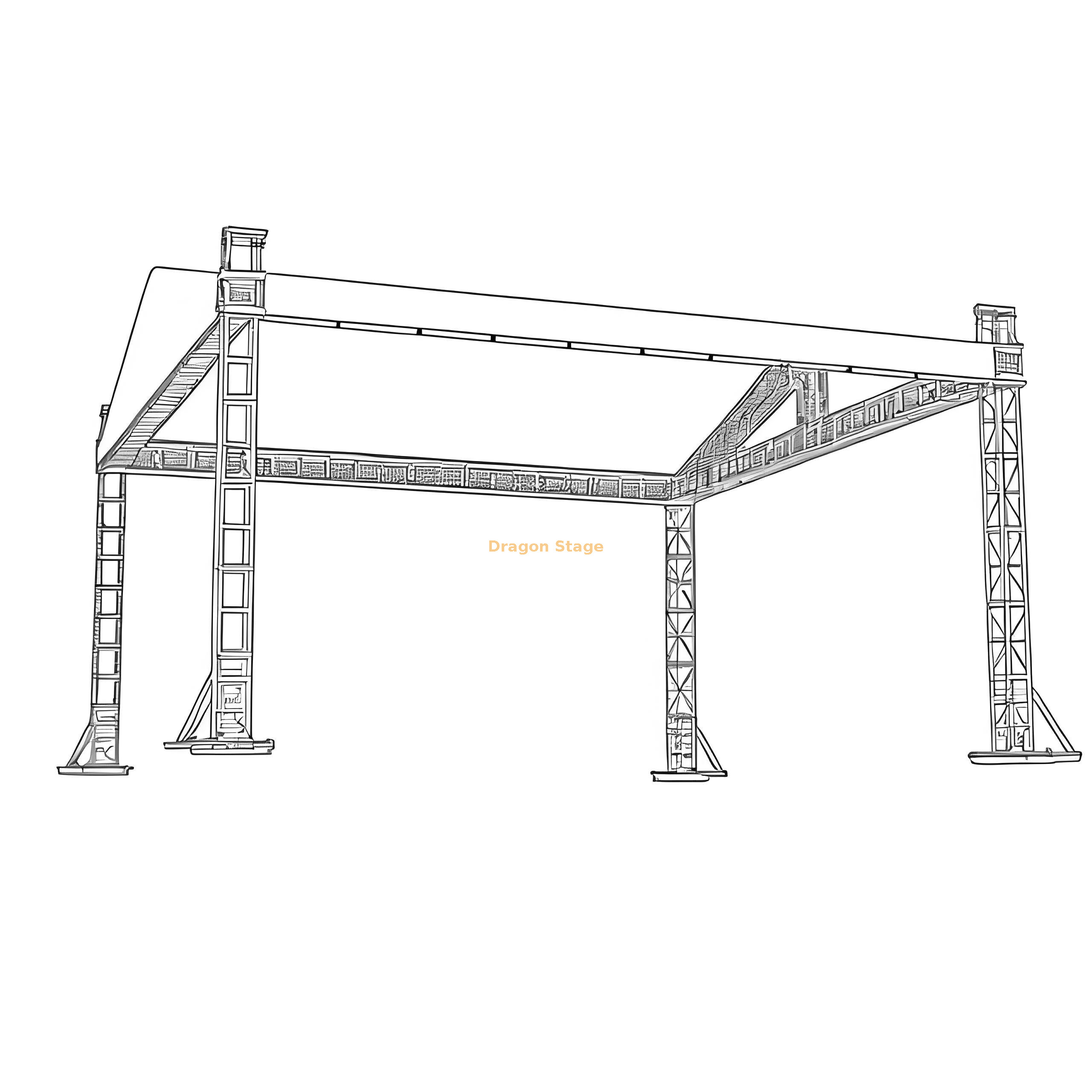 Aluminum Event Pitched Truss Roof Sloped Truss Roof 18x8x3m Événement en aluminium toit en treillis tangés toit en pente en pente 18x8x3m