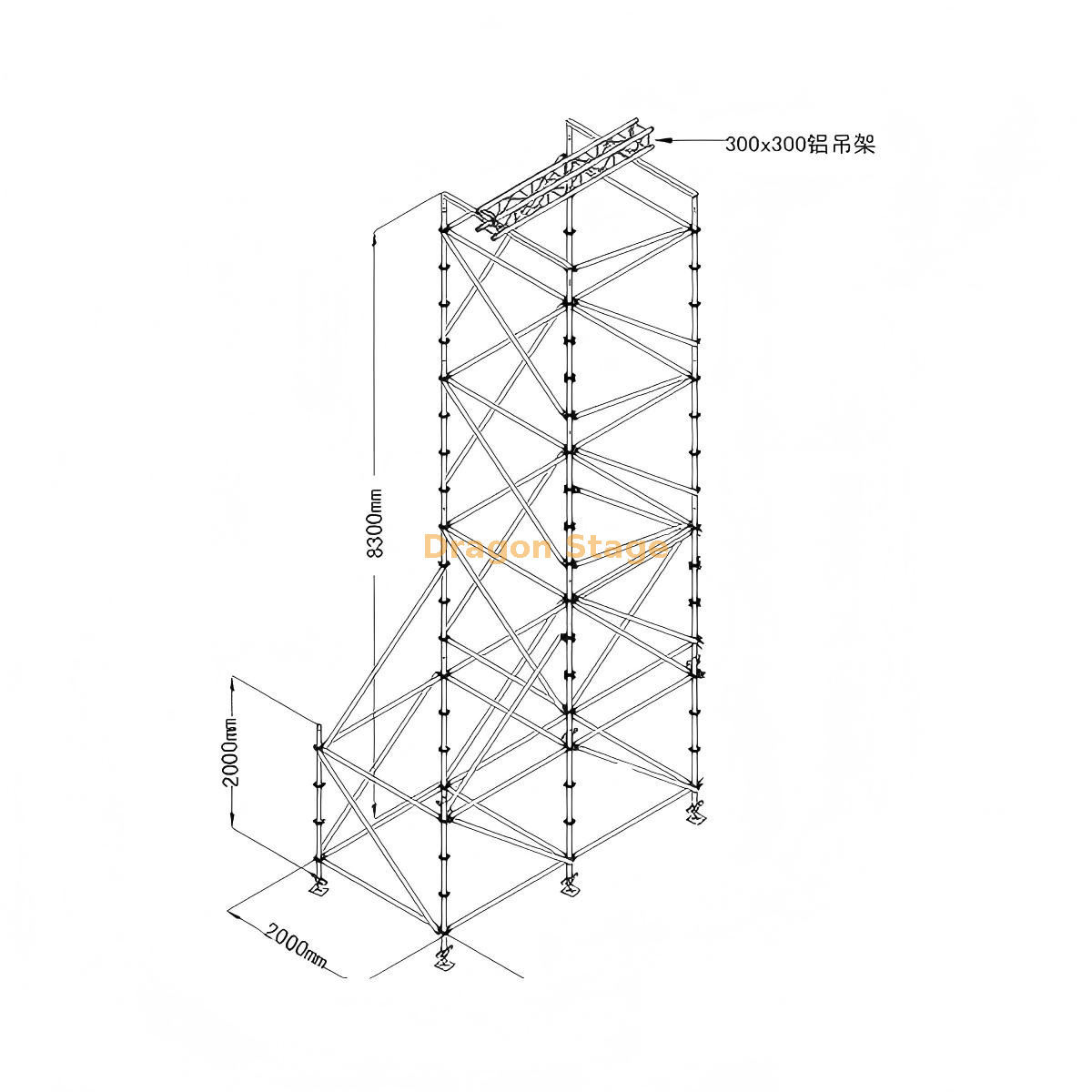 8m High Professional Customized Speaker Hanging Layer Truss Botte de couche suspendue de haut-parleur personnalisée professionnelle de 8 m