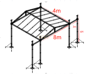 Exposition portative extérieure d'événements de concert éclairage de scène de mariage haut-parleur d'exposition ferme en aluminium avec toit incurvé ferme d'affichage à LED TUV SGS CE 24x12x20ft