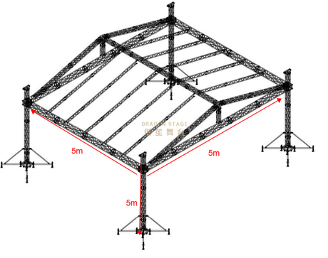 Scène mobile de plate-forme d'étape mobile de représentation de contreplaqué noir en aluminium imperméable extérieur professionnel pour la botte 5x5x5m d'événement de concert 