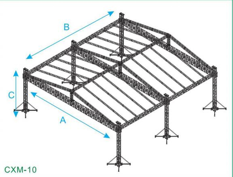 Botte portative extérieure de scène de concert 70x60x26ft