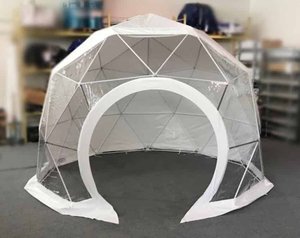Tente de dôme d'igloo géodésique en PVC transparent à cadre en acier