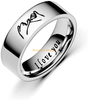 Cadeau Saint Valentin Femmes Hommes Amitié En Acier Inoxydable Noir Argent Plaqué Personnalisé Pinky Swear Gravé Promise bague de mariage