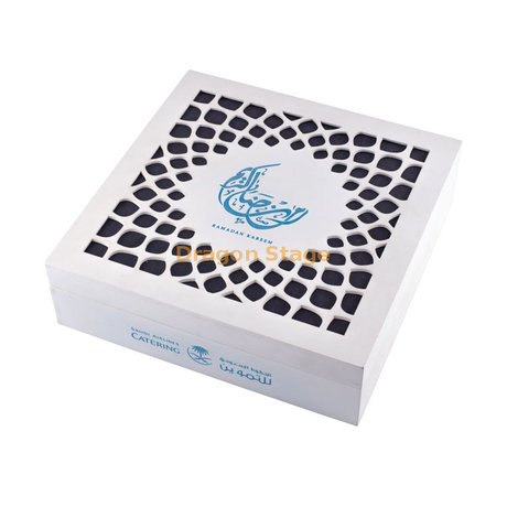 KSA Riyad saison haut de gamme grain de bois carré boîte à chocolat homebox ramadan offre ramadan boîte zip