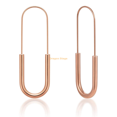 wholesale bijoux de mode goupille de sécurité balancent déclaration unique femmes 14k 18k plaqué or en acier inoxydable épais u formes boucles d'oreilles