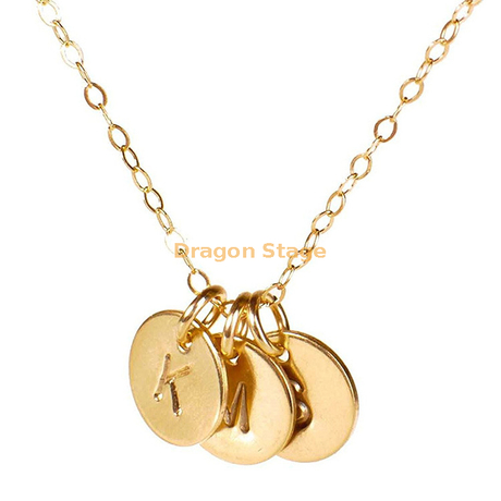 Personnalisé AZ Bijoux Enfants En Acier Inoxydable 14k Or Plaqué Personnalisé Argent Vieil Anglais Initial Alphabet Lettre Pendentif Collier