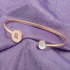 Constellation personnalisée cadeau bijoux cristal horoscope14k acier inoxydable plaqué or rose bracelet manchette signe du zodiaque bracelet