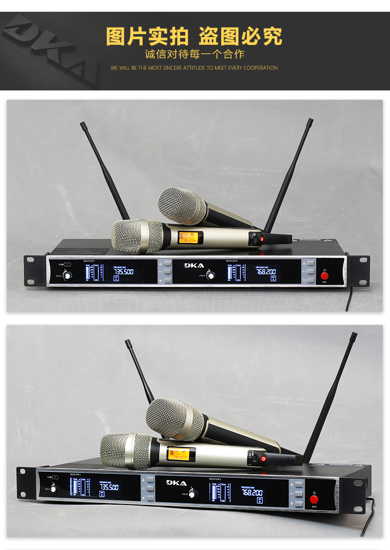Skm9000 microphone de performance de scène professionnel chantant KTV karaoké un à deux microphone sans fil détail à la maison (7)