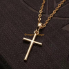 Bijoux de noël spirituels croix en or pédant religieux étanche Non ternir croix pendentif colliers pour hommes