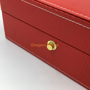 Boîte de montre en bois avec logo personnalisé en cuir rouge de qualité supérieure 2020 avec oreiller