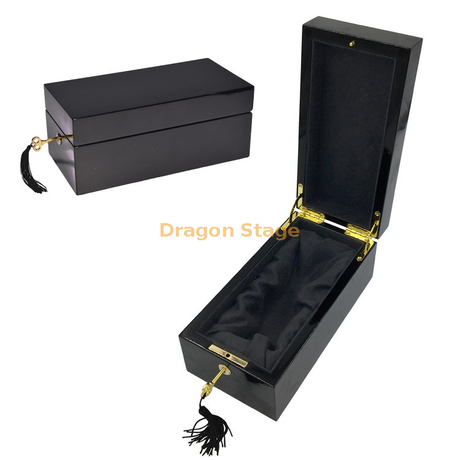 Boîte-cadeau d'emballage de boîte de bouteille de parfum en bois de luxe faite sur commande de laque noire de piano avec la serrure principale