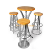  Profils en aluminium de tabouret de bar incurvé de style club et chaise de bar en bois de pin de haute qualité