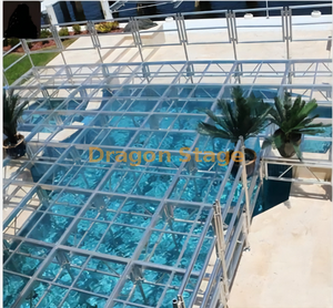 Plate-forme transparente de scène de piscine en verre acrylique 40.26x14.64m de haut 1.2m