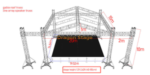 botte en aluminium de haut-parleur de line array de botte de toit de pignon de concert d'événement 20x15x10m 