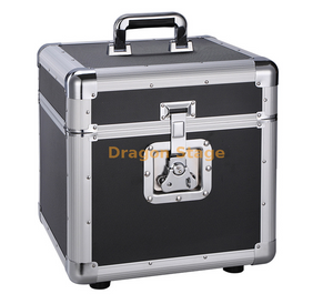 Flight case professionnel en aluminium noir pour disque vinyle DJ 12 pour fête