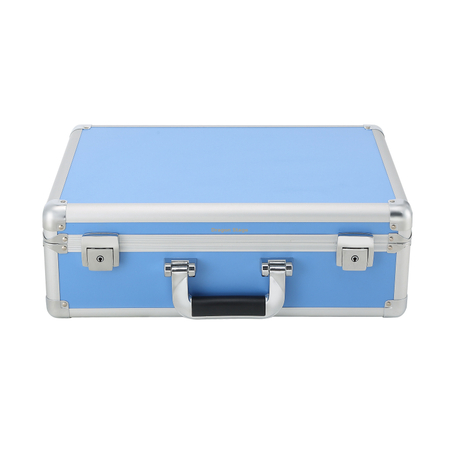 Mallette de transport en aluminium personnalisée bleu événement avec séparateurs