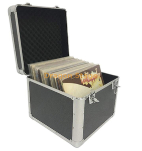 Mallette de rangement en aluminium argenté Party pour disques vinyles