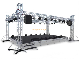 structure en aluminium faite sur commande de botte de cadre d'étape de 7x5m pour l'éclairage d'étape et l'écran de LED