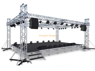 structure en aluminium faite sur commande de botte de cadre d'étape de 7x5m pour l'éclairage d'étape et l'écran de LED