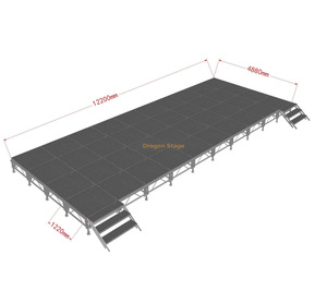 Plate-forme de scène portative pour scène de concert mobile avec 2 escaliers 12,2 x 4,88 m