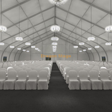Tente d'événement de 3000 places avec toit en voûte, immense tente géante de 30x100m pour salon d'exposition