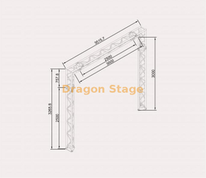 Kit de poteaux de but en treillis triangulaire pour ligne d'arrivée 3,5x3,3 m