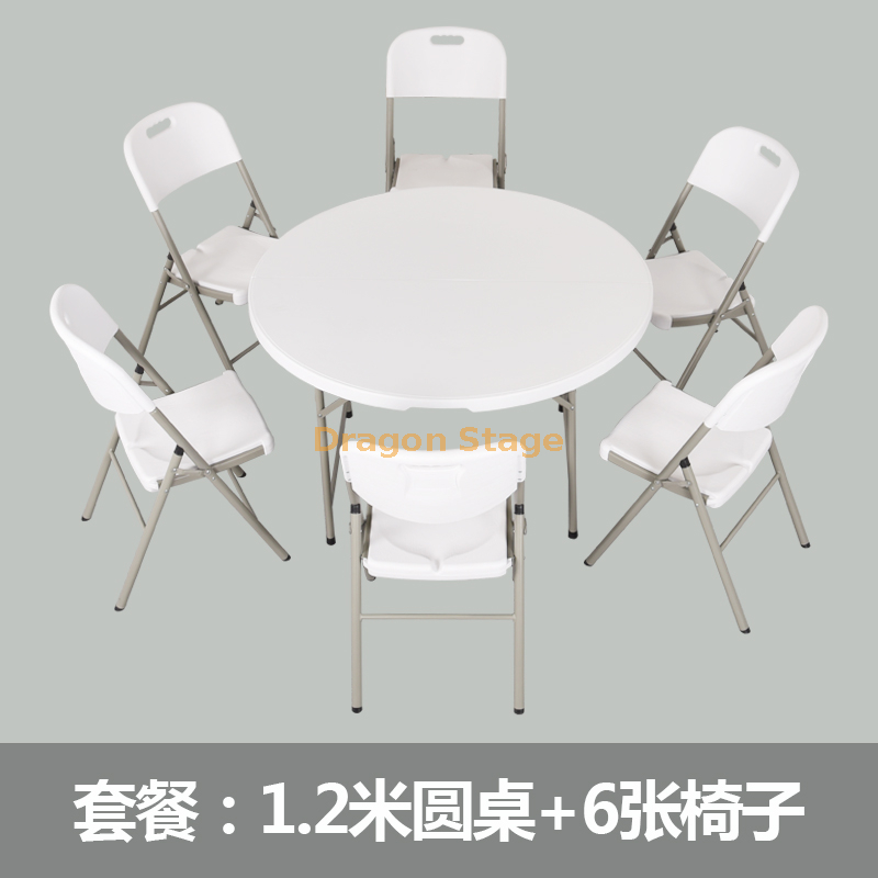 Table d'&eacute;v&eacute;nement pliable en plastique avec chaises (3)