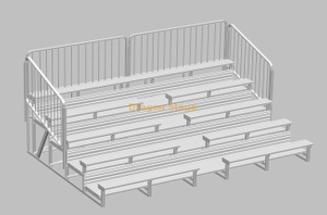 Tribune personnalisée en aluminium à double pédale à 5 rangées avec cadre en acier d'angle galvanisé à chaud