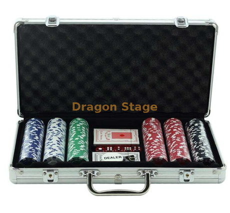 Mallette de transport en aluminium et acrylique pour jetons de poker noirs