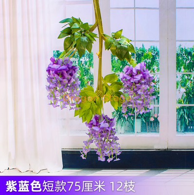 Wisteria tofu Pudding String Violets faux plafond rotin floral court bleu violet (12 bâtons)