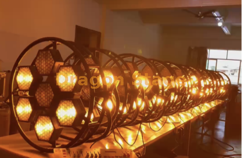 7 lumières de fond circulaires hexagonales en pixels COB1