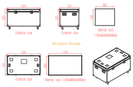 Grand Flight Case personnalisé en aluminium avec mousse 1,2x0,7x0,7m