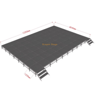 Plate-forme portative en aluminium 12.2x8.54m d'étape de botte d'éclairage du DJ