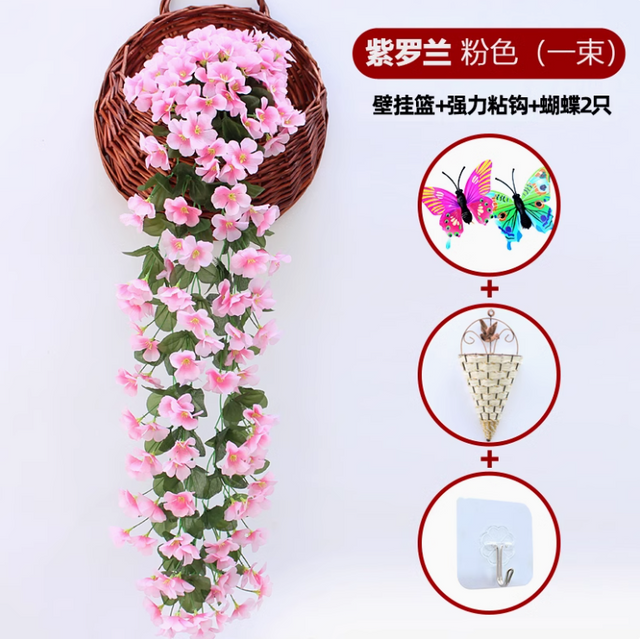 Mur violet simulé orchidée grande broderie artificielle fleur en plastique de fleur de fleur de soie rythme rose 1 grand crochet de livraison violet