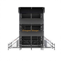 Tour de contrôle FOH hybride à plusieurs niveaux Ringlock 4x4x6m avec cadre de toit en aluminium