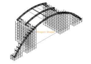 Trussher personnalisée avec une ferme courbe pour un concert en plein air
