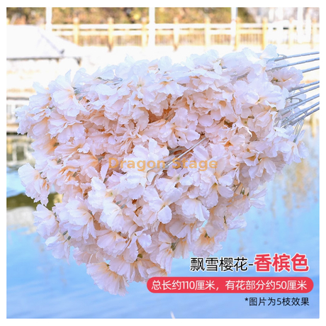 Blossoms de cerise simulés Bérissures de mariage fleurs de prune fleurs de plastique Blossoms intérieure salon Plafond citron jaune Drifting Snow Snow Cherry Blossoms Champagne 1 branche