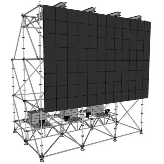 Système Ringlock 6x4x6m pour écran LED 6x4m avec 4 sections supérieures et 3 ballasts d'eau