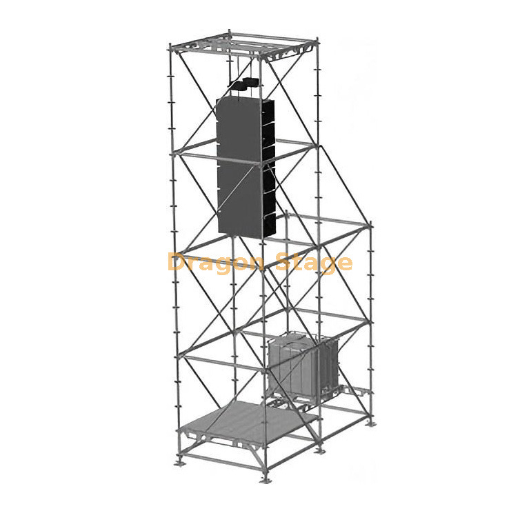 système de tour suspendu de rangée de ligne Ringlock de 2x4x8m avec tour de ballast auxiliaire