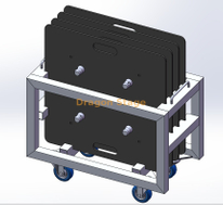 Chariot de transport de plaques de base en treillis pour bases 4 × 600 mm (chariot à chariot mobile)