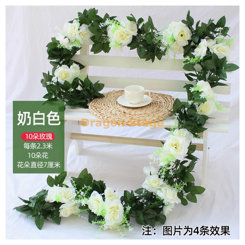 白色 -10 朵玫瑰 1 条