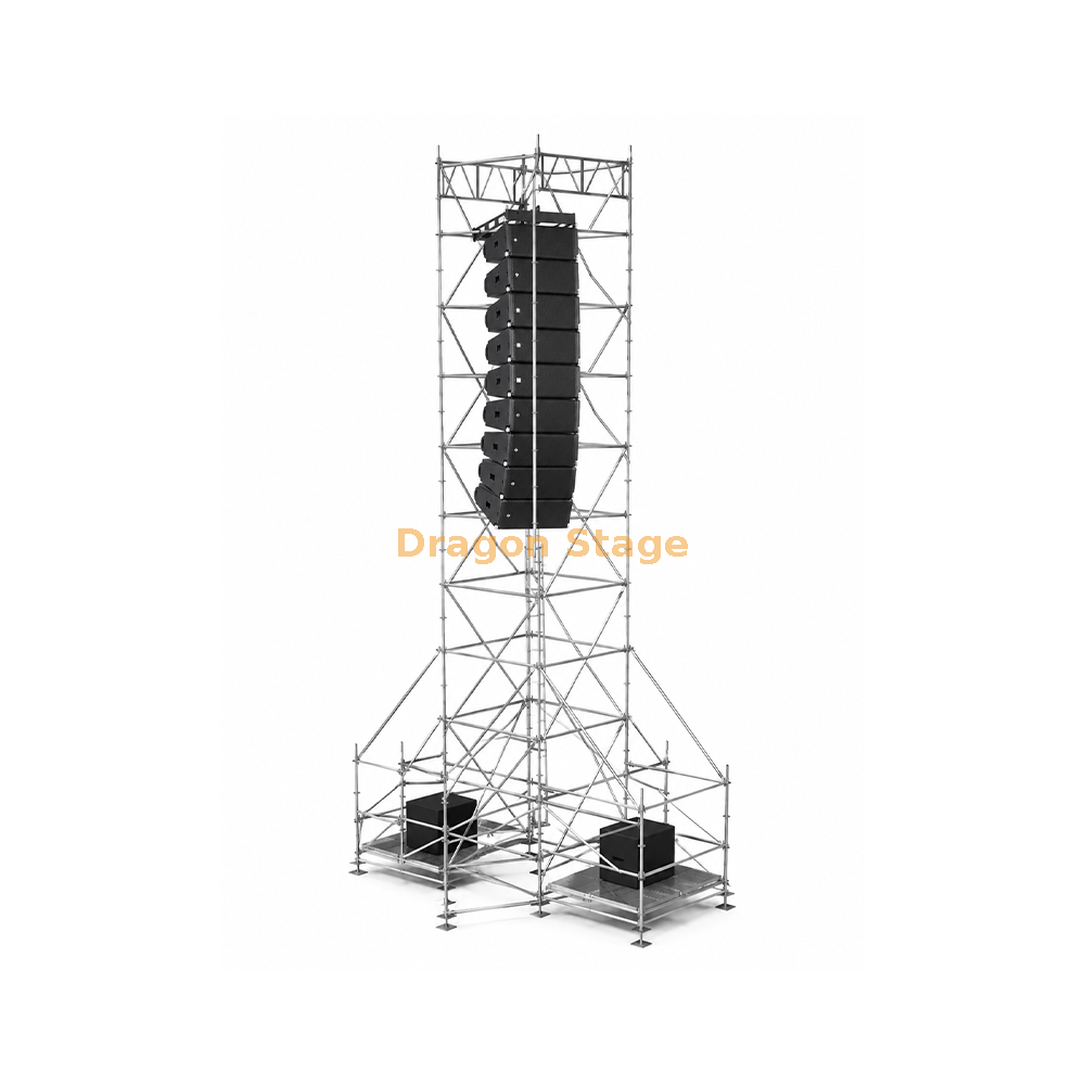 Tour suspendue de rangée de lignes Ringlock de 2x2x11m avec plates-formes à double ballast