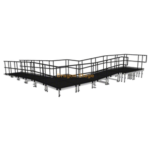 Rampe de chargement de Flight Case modulaire en forme de L en aluminium, 7.40x8.26m, pour scènes de Concert