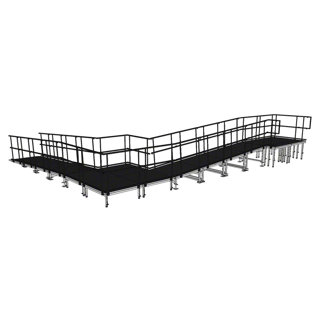 Rampe de sc&egrave;ne &eacute;v&eacute;nementielle en aluminium &agrave; 90 degr&eacute;s de 9,82 x 8,26 m pour l