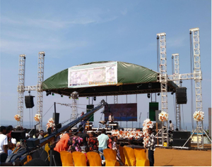 Système de fermes de scène de toit incurvé en aluminium robuste de 12x8x9m avec ailes de haut-parleur