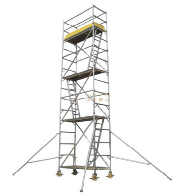 Tour d'échafaudage à échelle de montée simple mobile en aluminium 5m