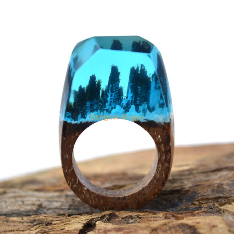 Bijoux de mode Bagues en bois de résine uniques Film Lotr Movies Fangorn Forest Tree Ring